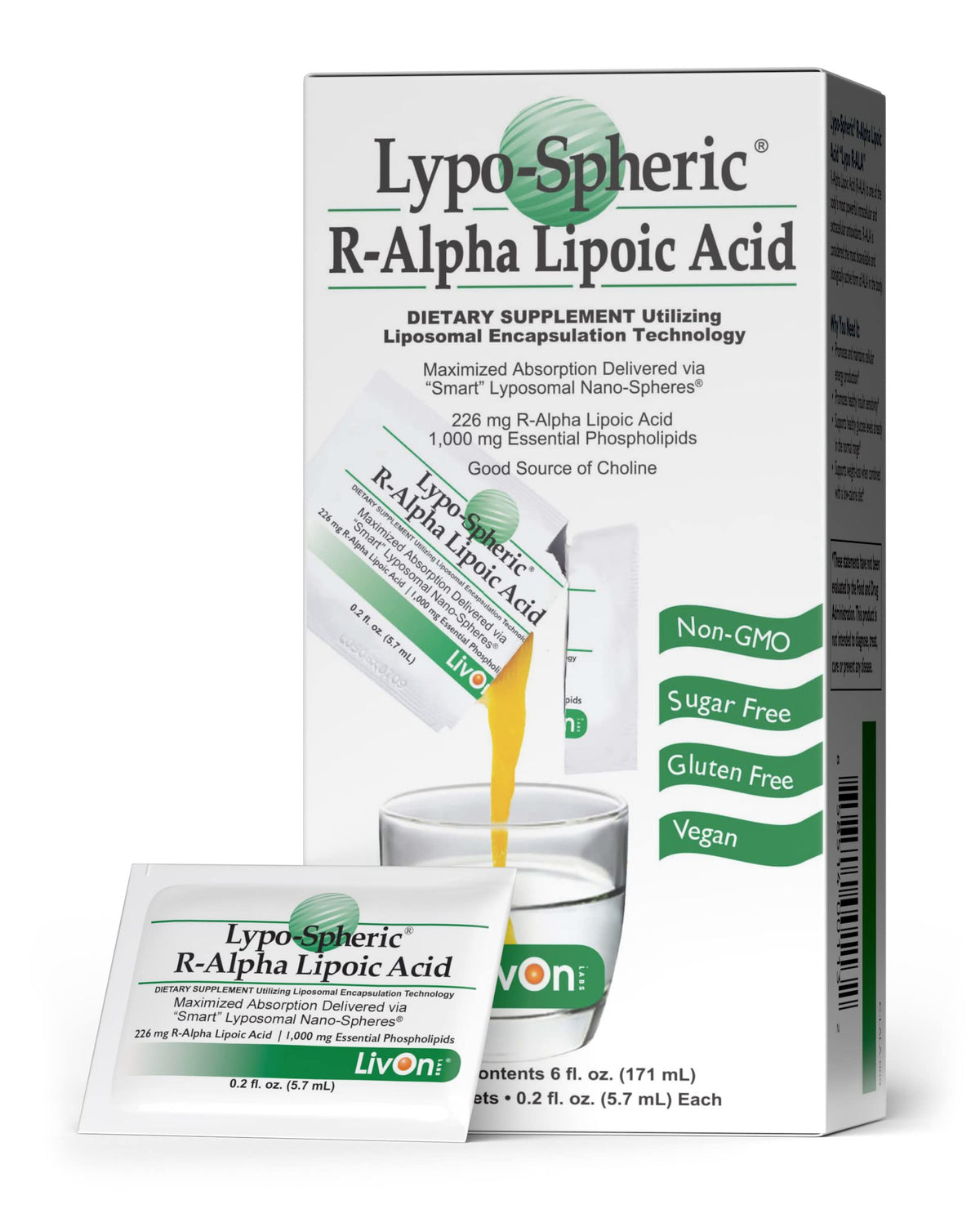 LivOn Laboratories Lypo-Spheric R-Alpha Lipoic Acid - 30 Packets