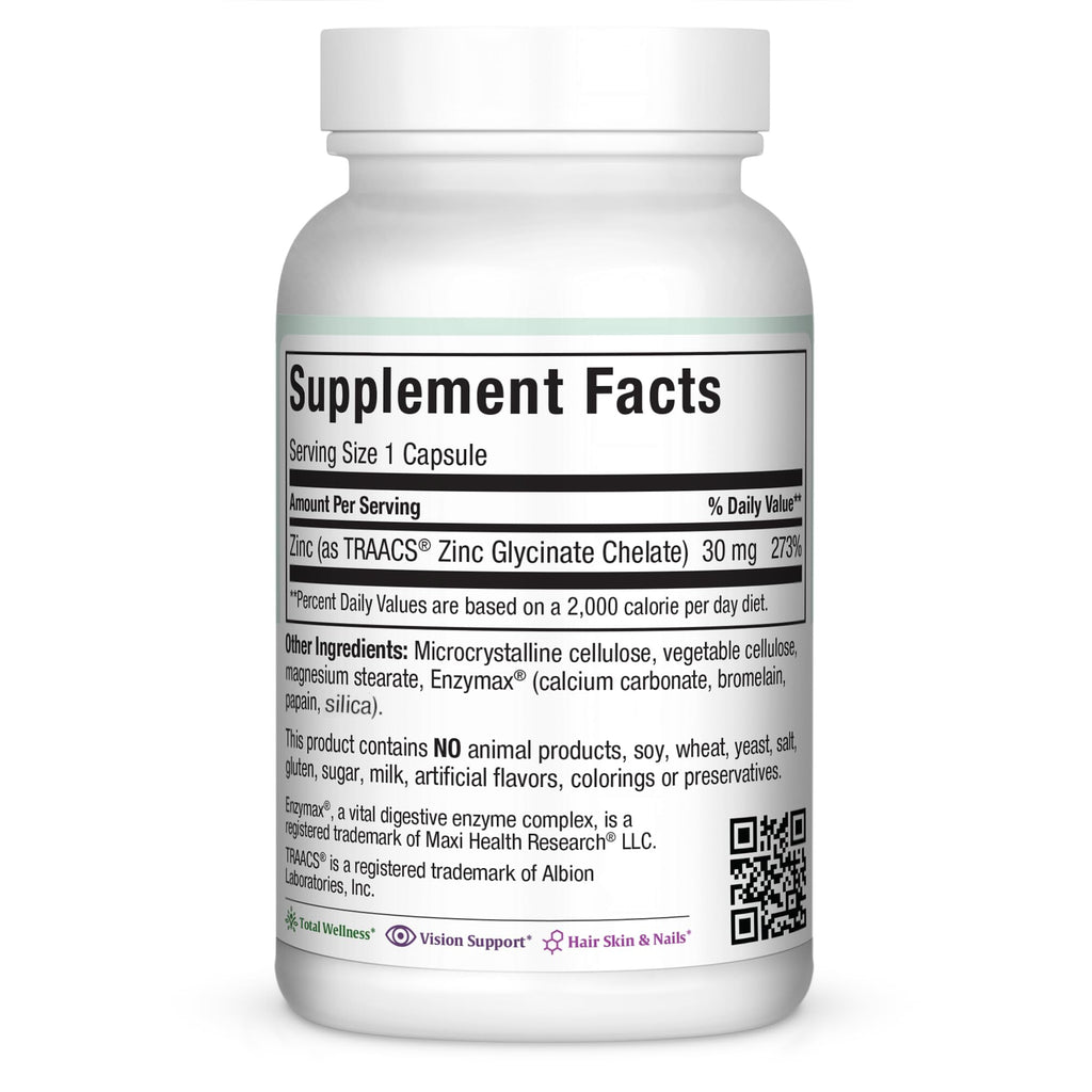 Maxi Health Zinc Supplement 30mg with Enzymax - 100 Capsules - image 4
