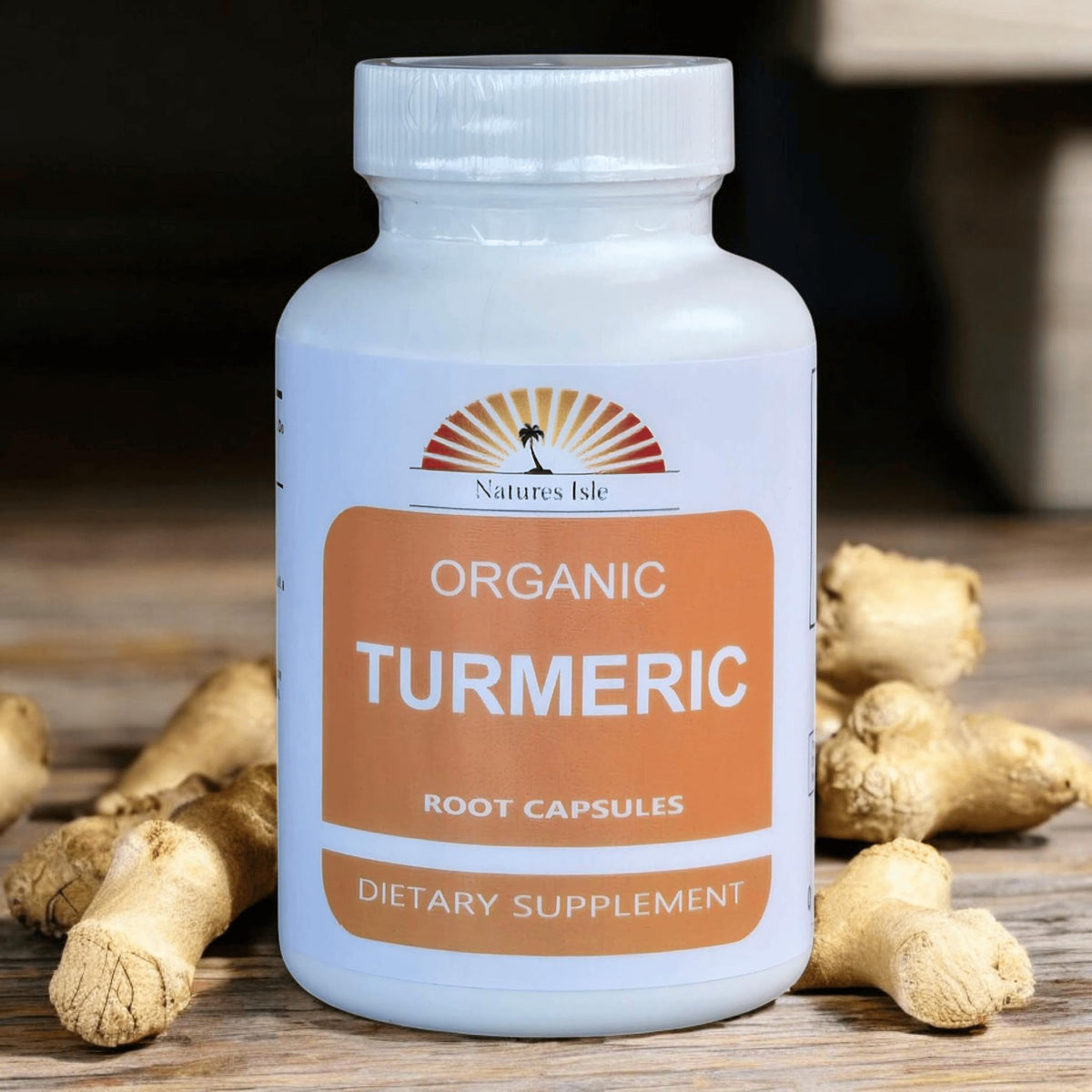 Herbal Island Organic Turmeric Powder Capsules - 60 Capsules