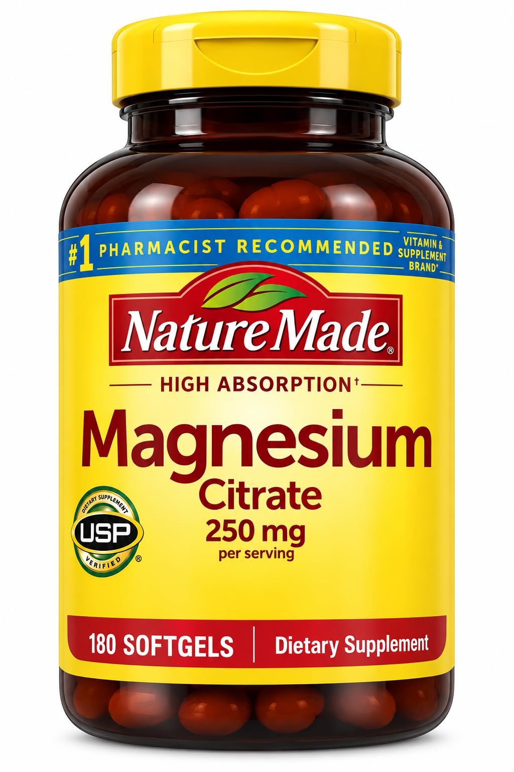 Nature Made Magnesium Citrate 250 mg - 180 Softgels