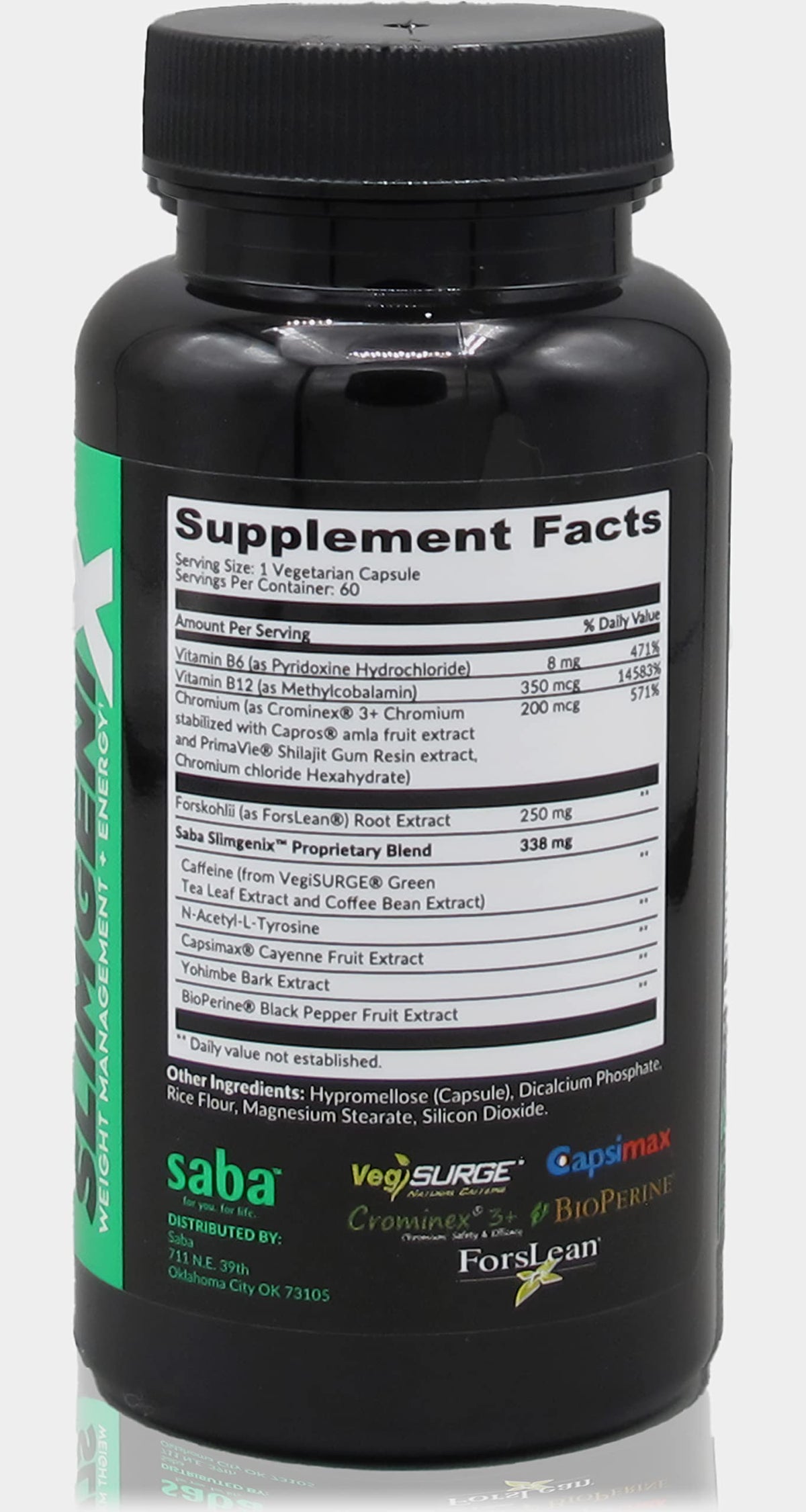 Saba SlimGenix Thermogenic Metabolism Capsules - 60 Count - image 5