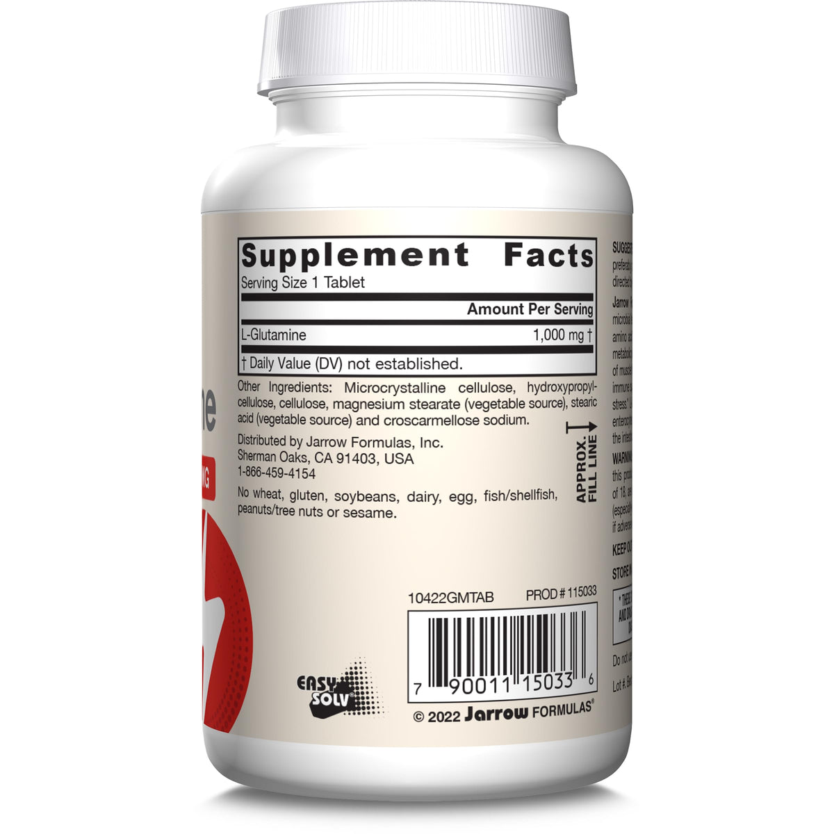 Jarrow Formulas L-Glutamine 1000 mg - 100 Tablets - image 10