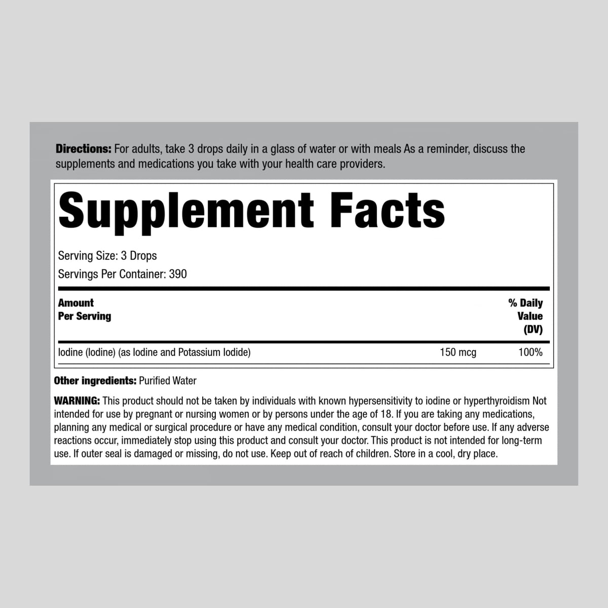 Piping Rock Liquid Iodine 150 mcg - 2 fl oz - image 2