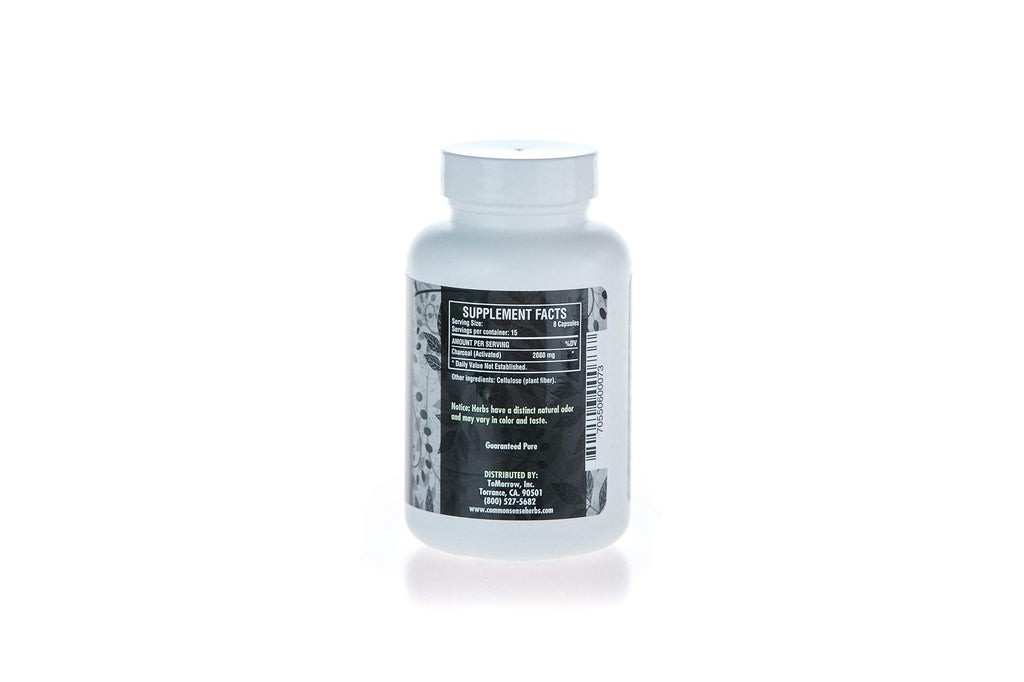 Common Sense Herbal Products Activated Charcoal Digestive Support - 100 Capsules - image 2