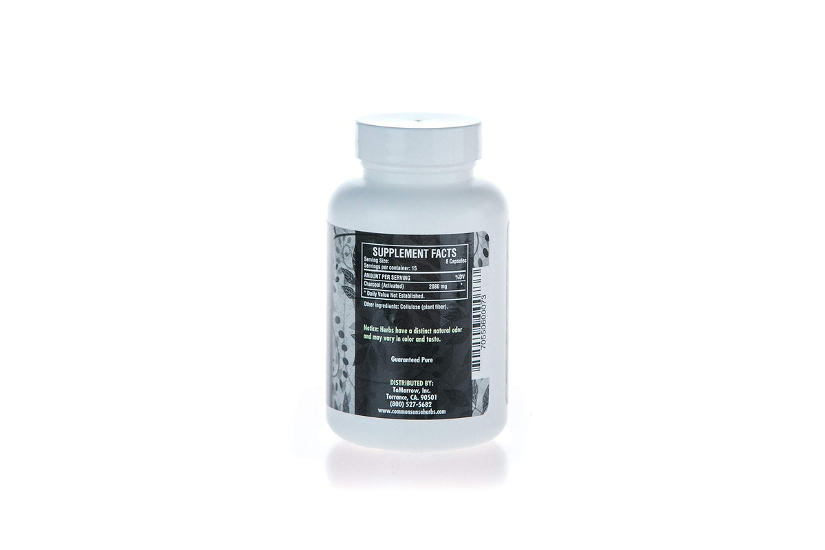 Common Sense Herbal Products Activated Charcoal Digestive Support - 100 Capsules - image 2
