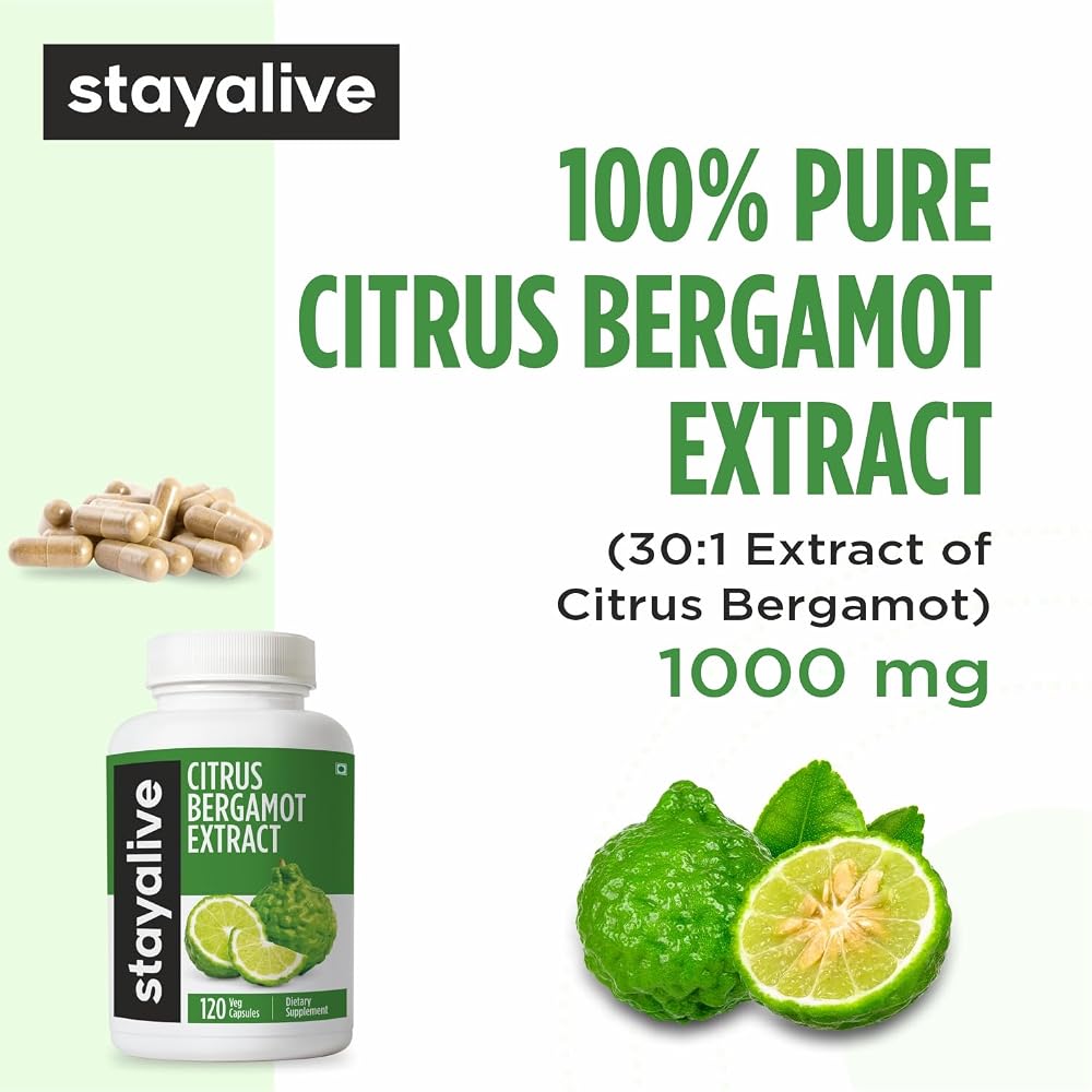 STAY ALIVE Citrus Bergamot 1000mg Capsules - 120 Count - image 3