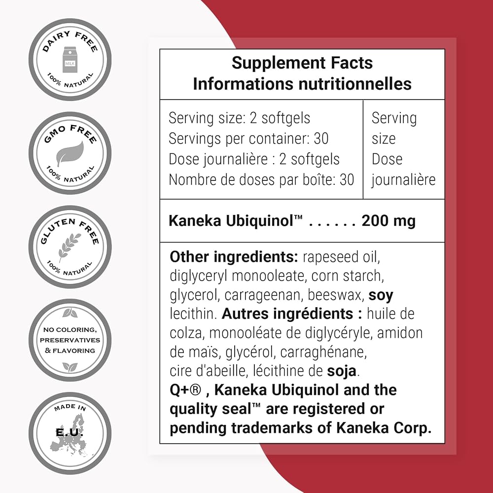 Supersmart Ubiquinol 200mg CoQ10 High Absorption - 60 Softgels - image 4
