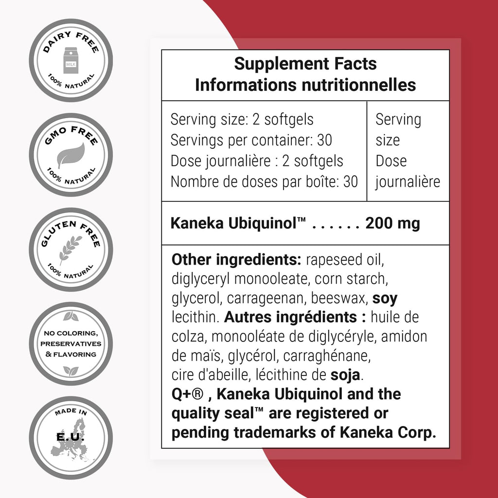 Supersmart Ubiquinol 200mg CoQ10 High Absorption - 60 Softgels - image 4