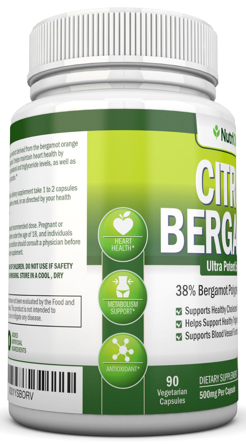 NutriONN Citrus Bergamot 500 mg - 90 Vegetarian Capsules - image 4