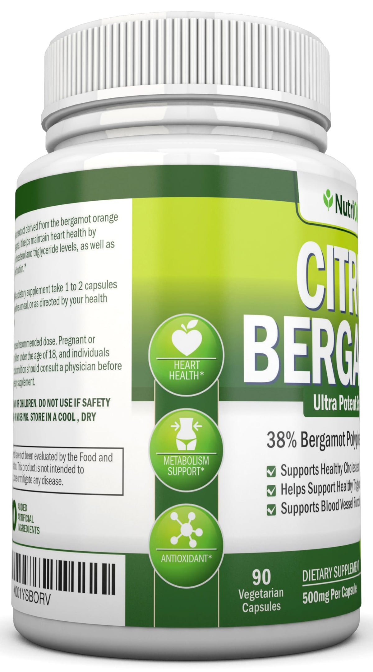 NutriONN Citrus Bergamot 500 mg - 90 Vegetarian Capsules - image 4