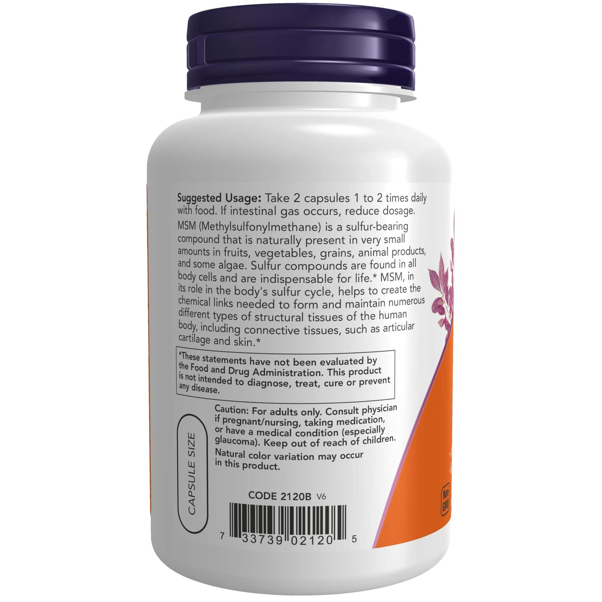 Now Supplements, MSM (Methylsulfonylmethane) 1,000 mg, Joint Health
