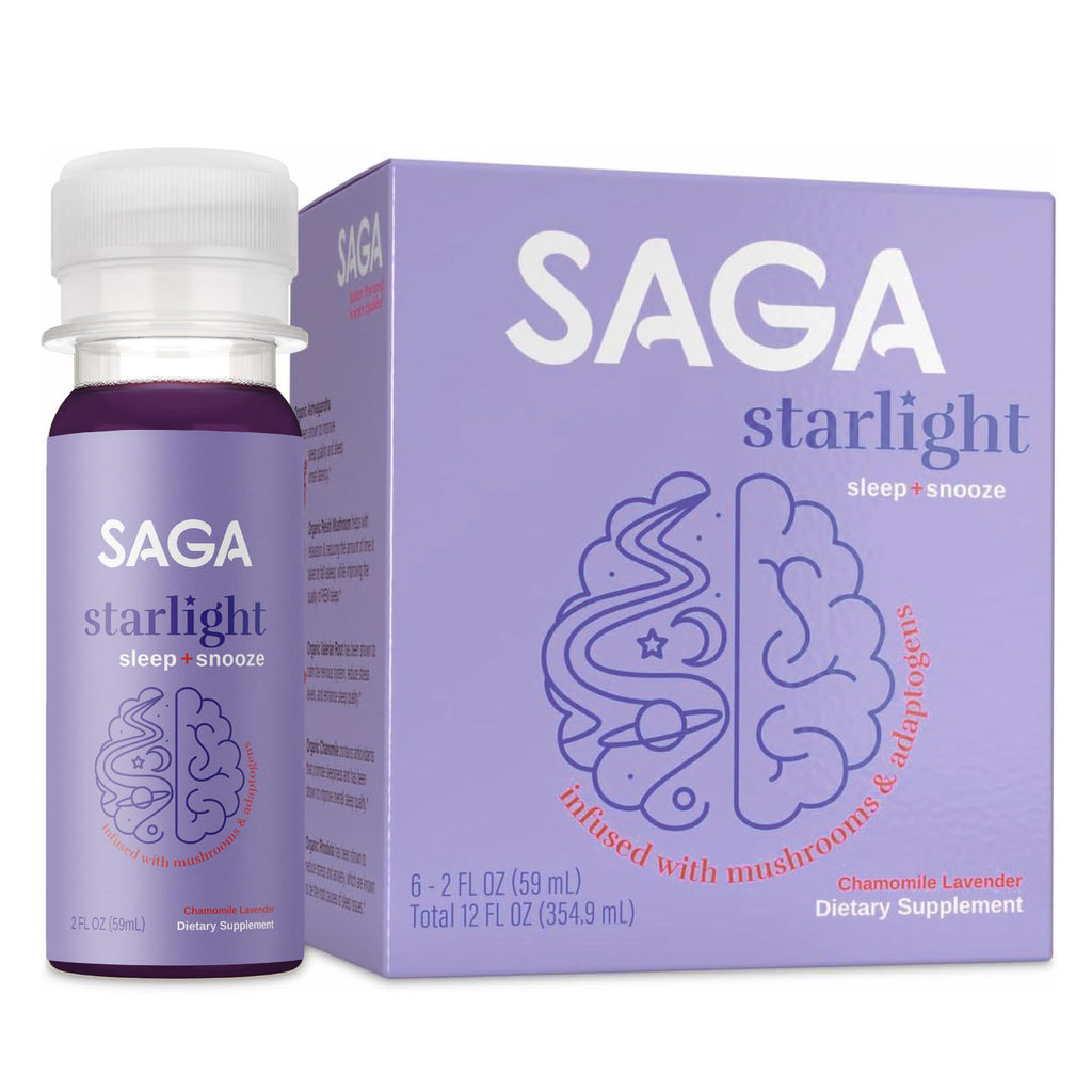 SAGA Starlight Organic Sleep Shots with Melatonin - 6 Pack