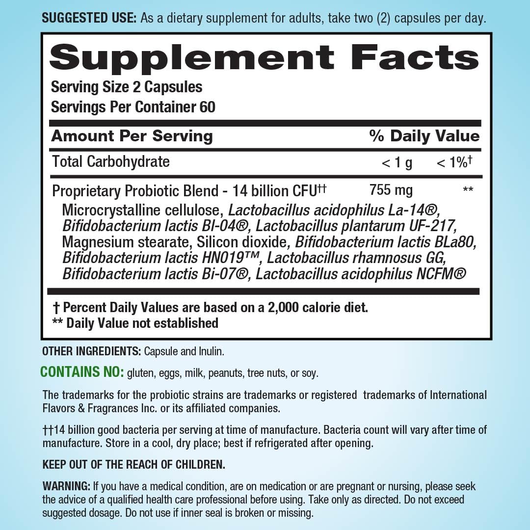 PB8 Probiotic 14 Billion CFU Digestive Support - 120 Capsules - image 2