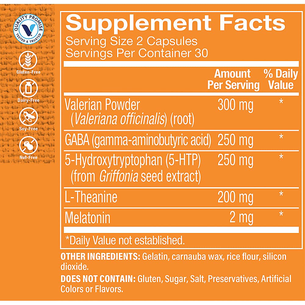 The Vitamin Shoppe Sleep Support with Melatonin - 60 Capsules - image 2