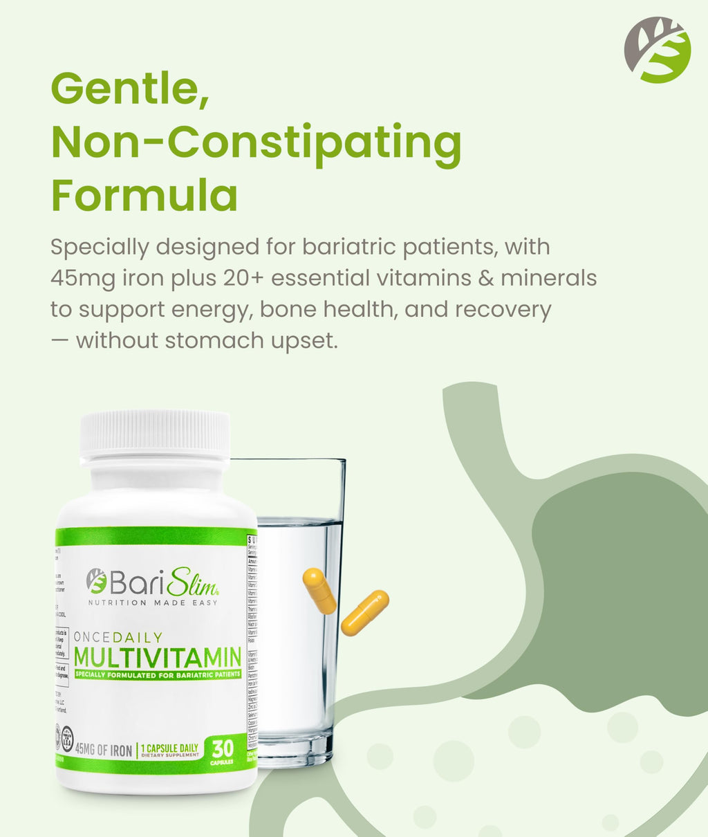 BariSlim Once Daily Bariatric Multivitamin Capsule - 45 mg Iron