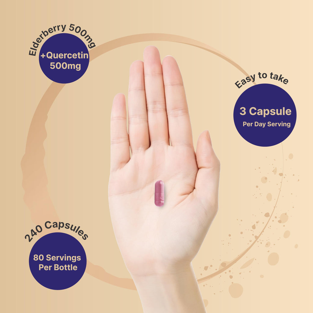 NatureBell Elderberry with Vitamin C, Zinc & Quercetin - 240 Capsules - image 4
