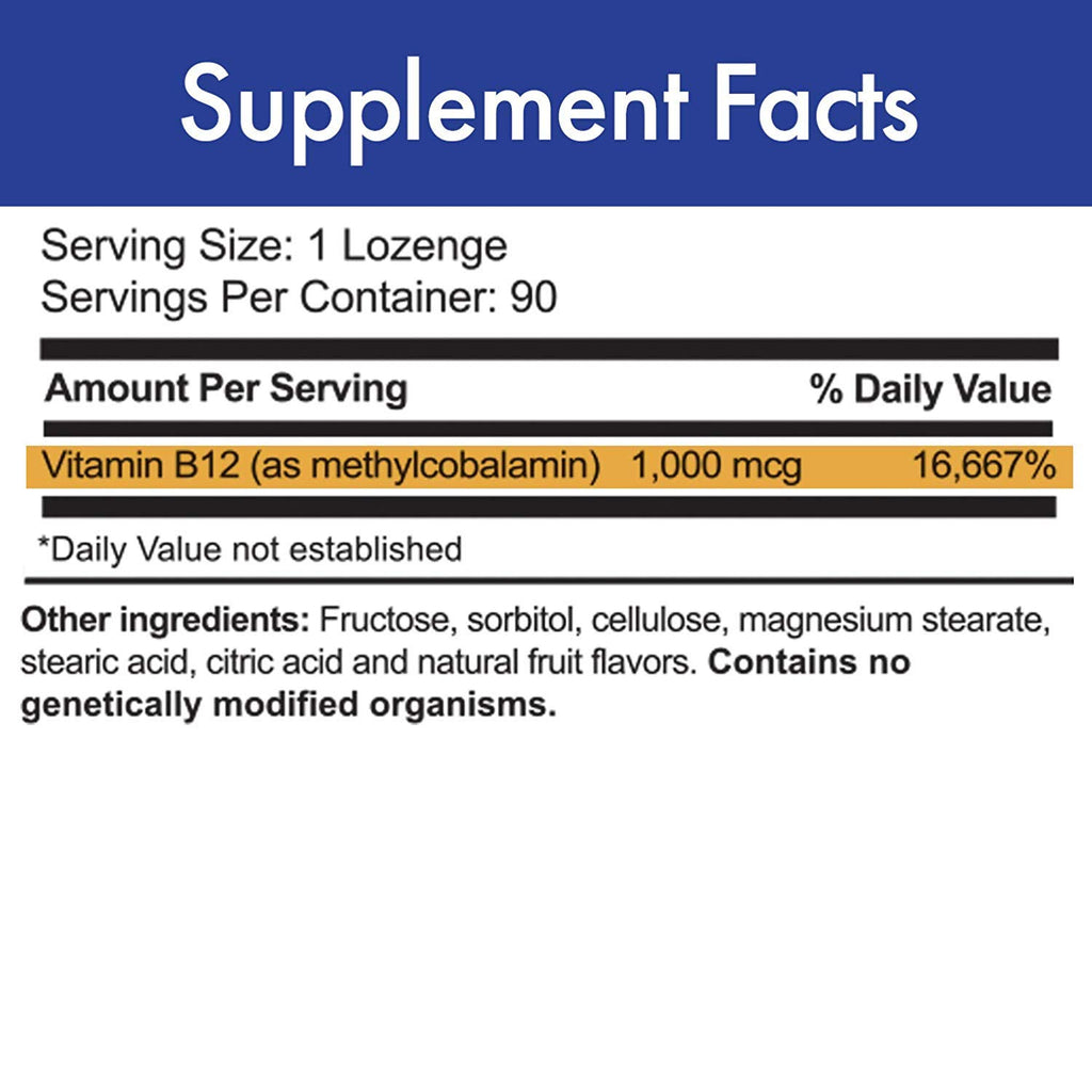 Stop Aging Now MAX-B12 Lozenges 1000 MCG - 90 Lozenges - image 2