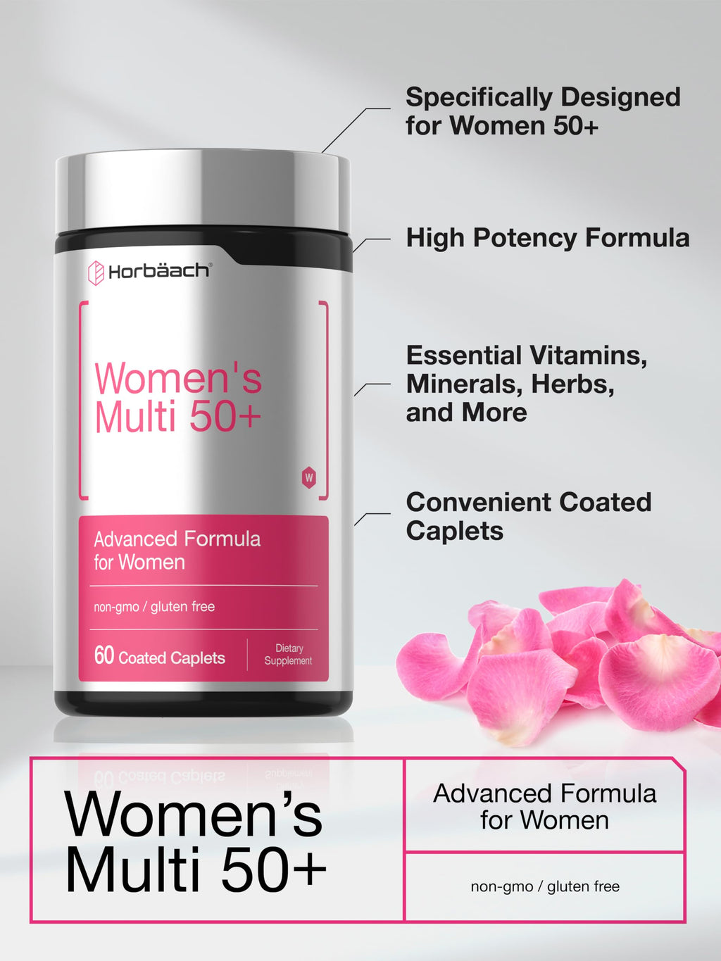 Horbäach Multivitamin for Women 50+ - 60 Coated Caplets - image 4