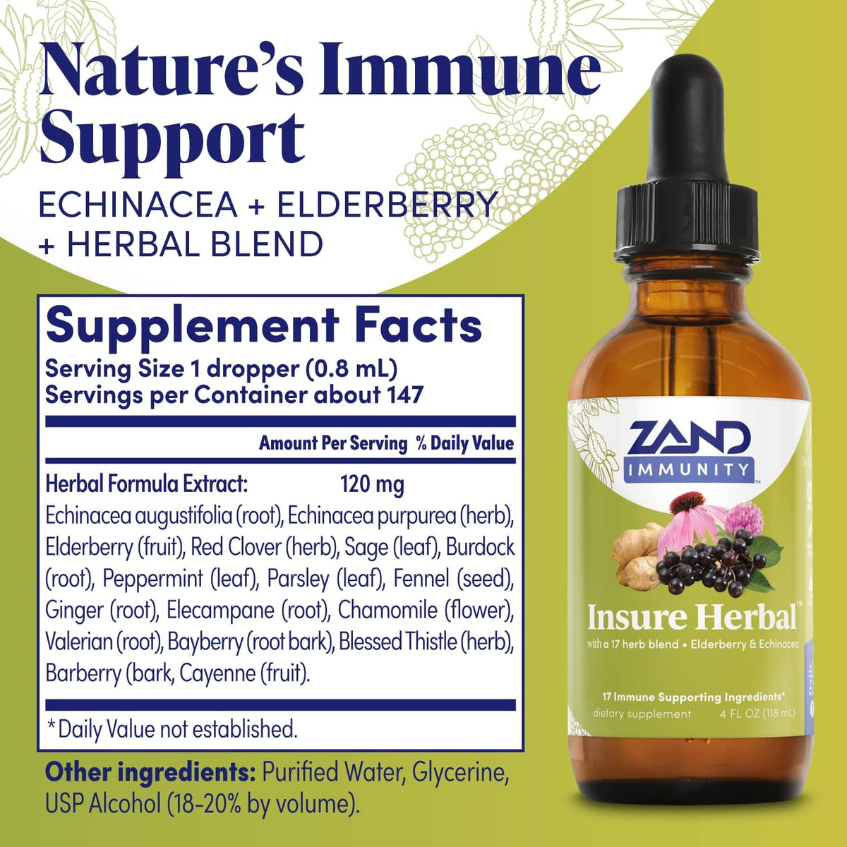 ZAND Insure Herbal Liquid Blend with Echinacea & Elderberry - 4 FL OZ - image 2