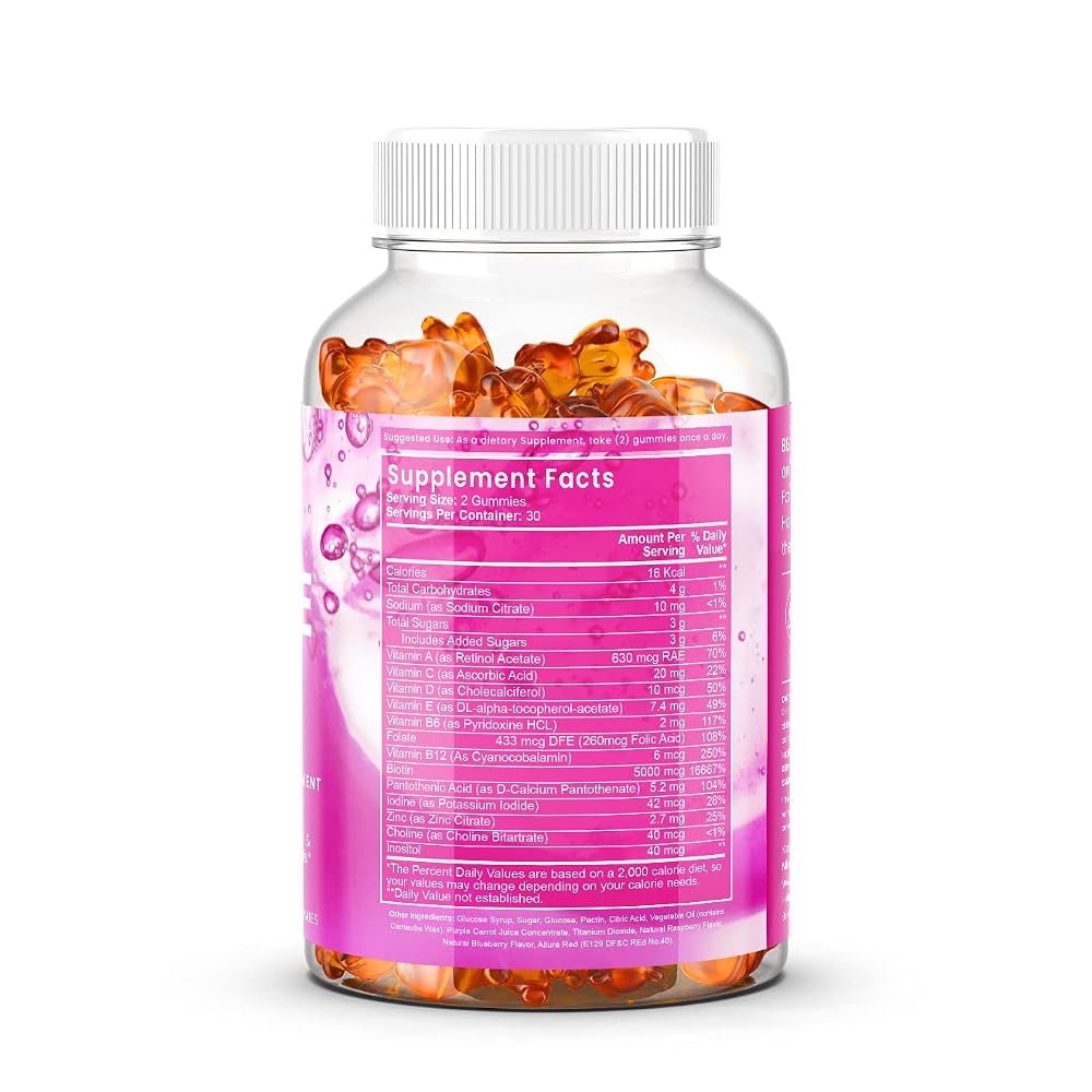 Nilon Beaute BeauteBiotic Gummies Hair Skin & Nails - 60 Gummies - image 4