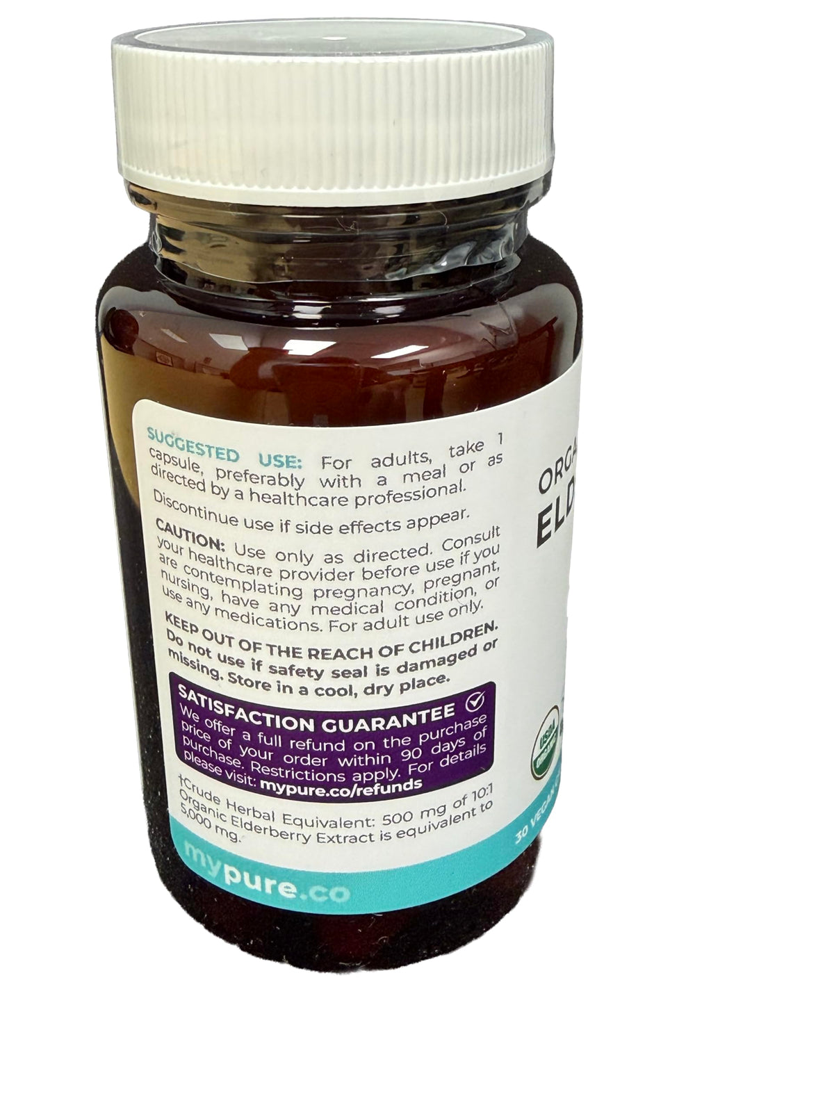 PURE CO Organic Elderberry 500mg Extract Capsules - 30 Count - image 6