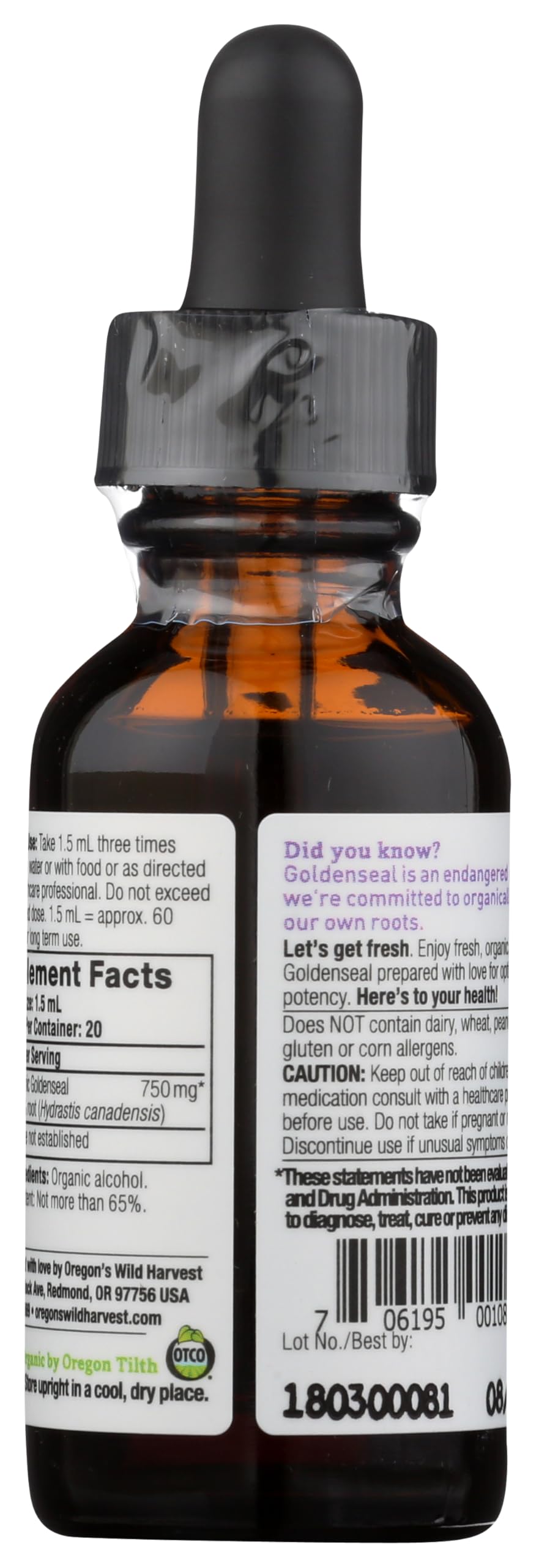 Oregon's Wild Harvest Goldenseal Extract Organic - 1 Fl Oz - image 2