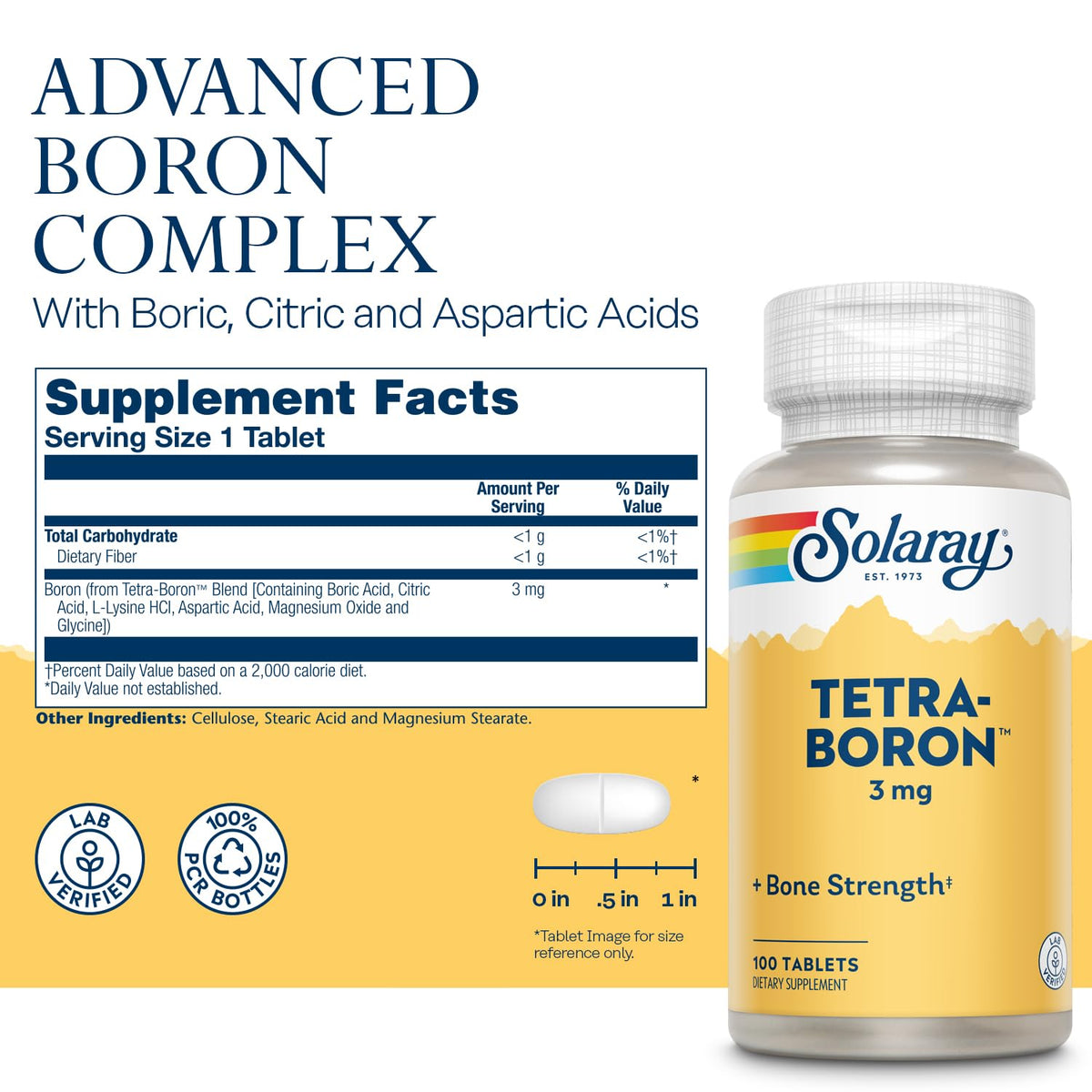 Solaray Tetra Boron 3mg - 100 Tablets - image 3