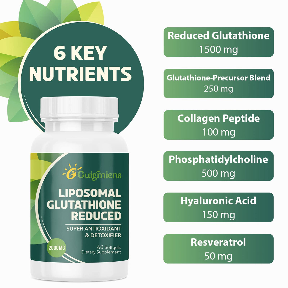 Guigmiens Liposomal Glutathione 2000 MG