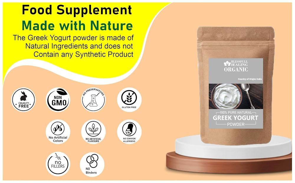 Blessfull Healing Organic Greek Yogurt Powder 100% Pure Natural 200