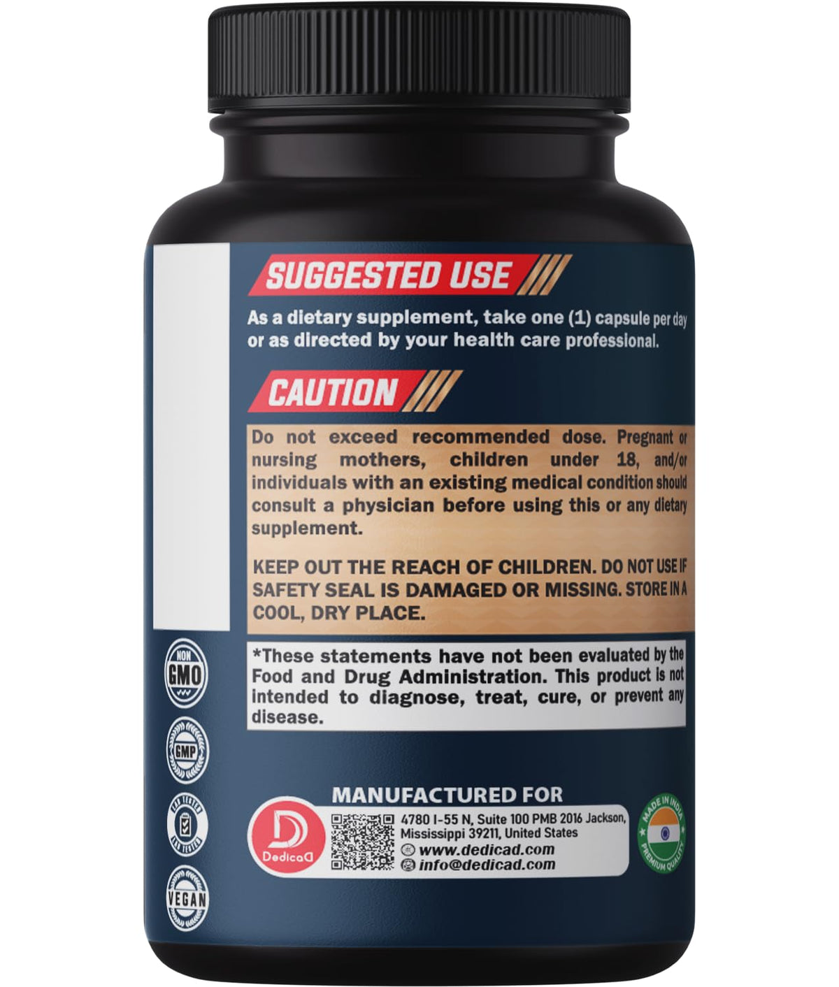 DEDICAD Wormwood Capsules - Digestive, Immune, and Mood Support
