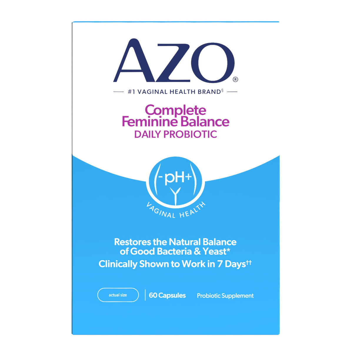 AZO Complete Feminine Balance Daily Vaginal Probiotics - 60 Capsules
