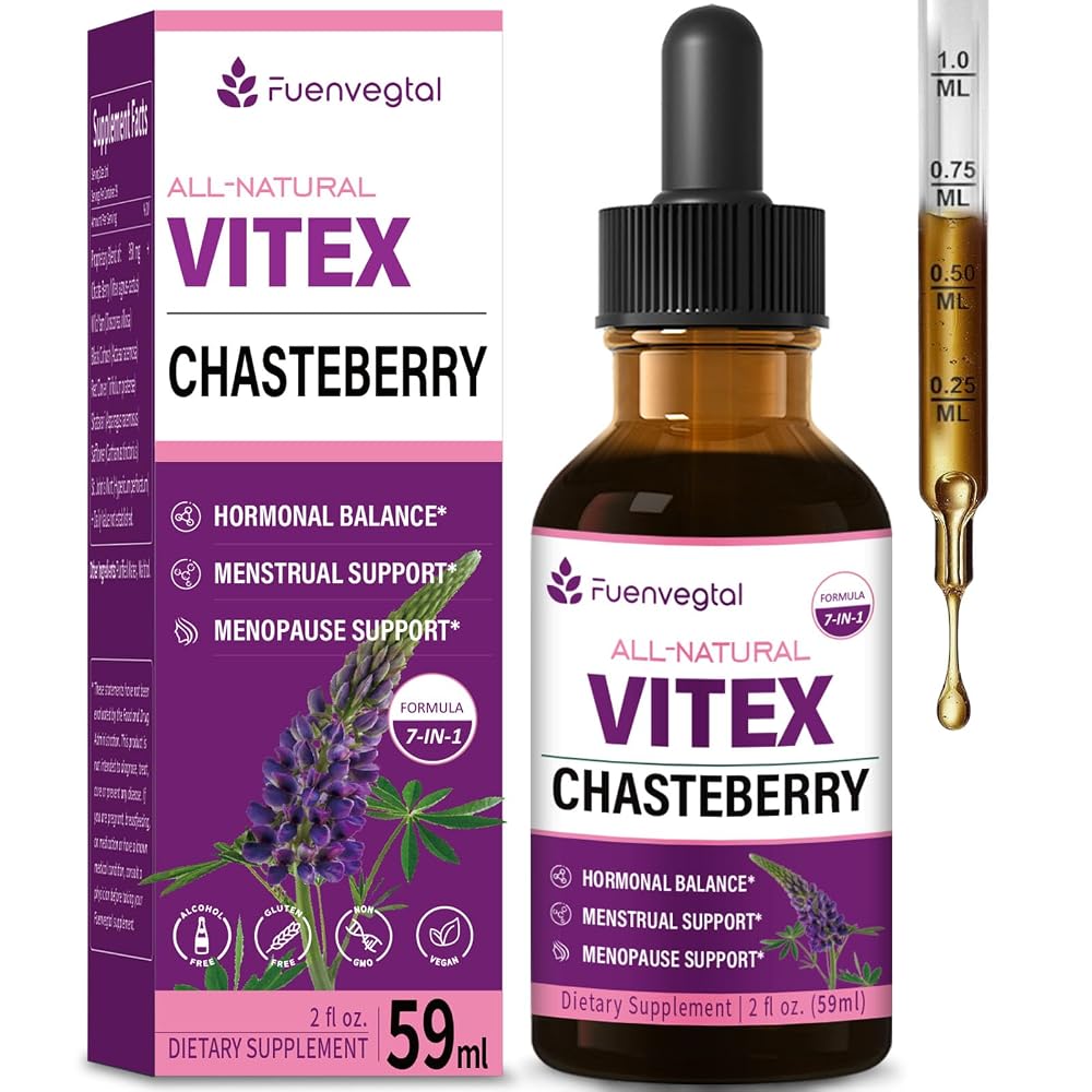 Fuenvegtal Herbal Tincture with Chaste Berry for Hormonal Balance - 2 Fl Oz