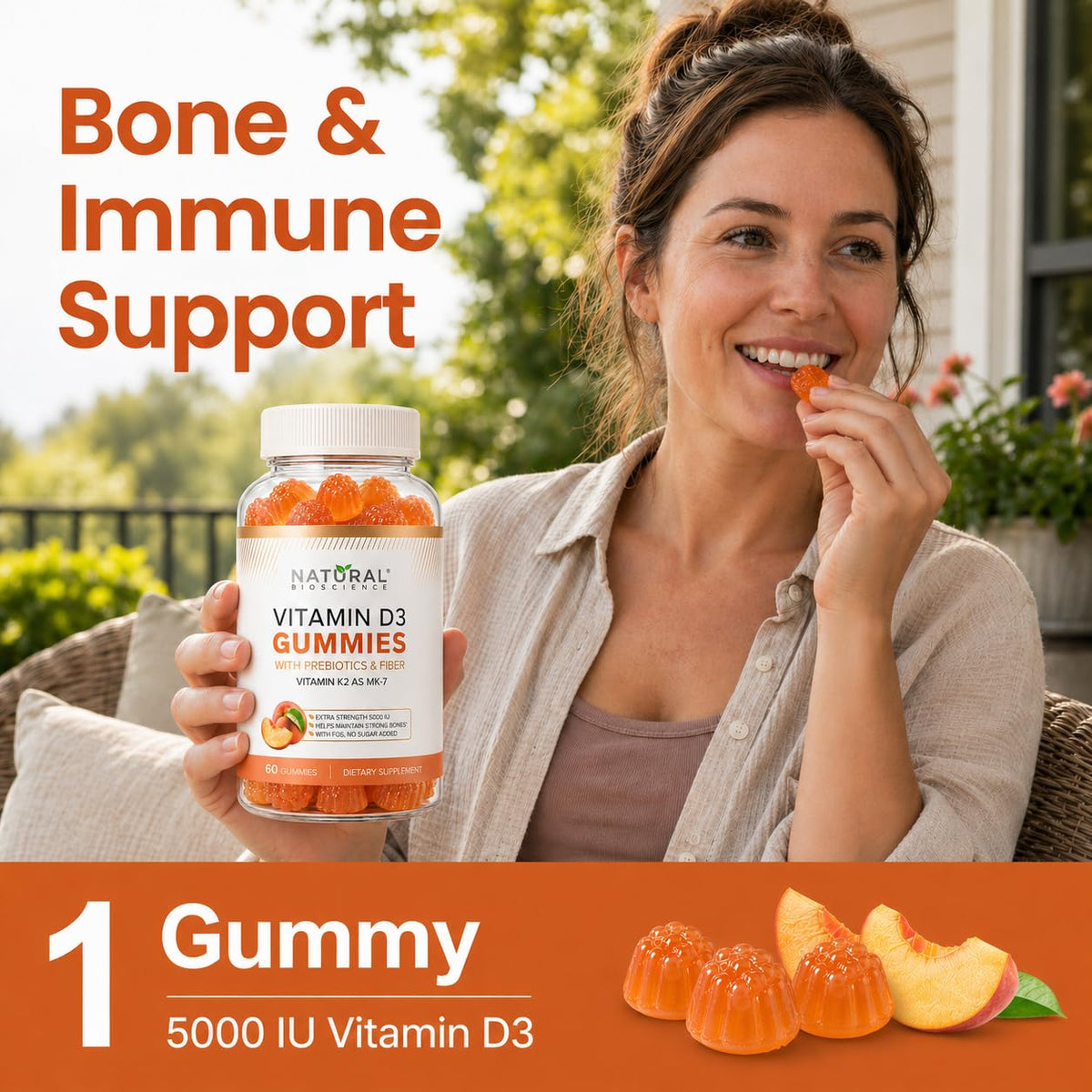 Natural BioScience Sugar Free Vitamin D3 Gummies - Family Size 120