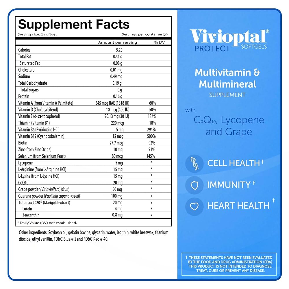 Vivioptal Vitamins for Men & Women Multivitamin - 60 Softgels - image 9