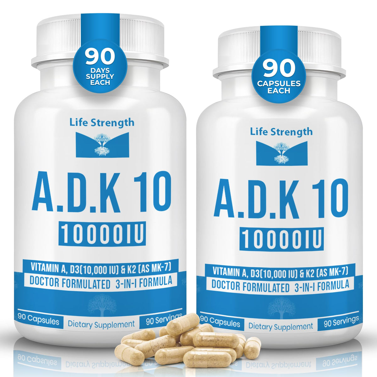 LifeStrength ADK 10 Double Strength 90 CT Physician Formulated