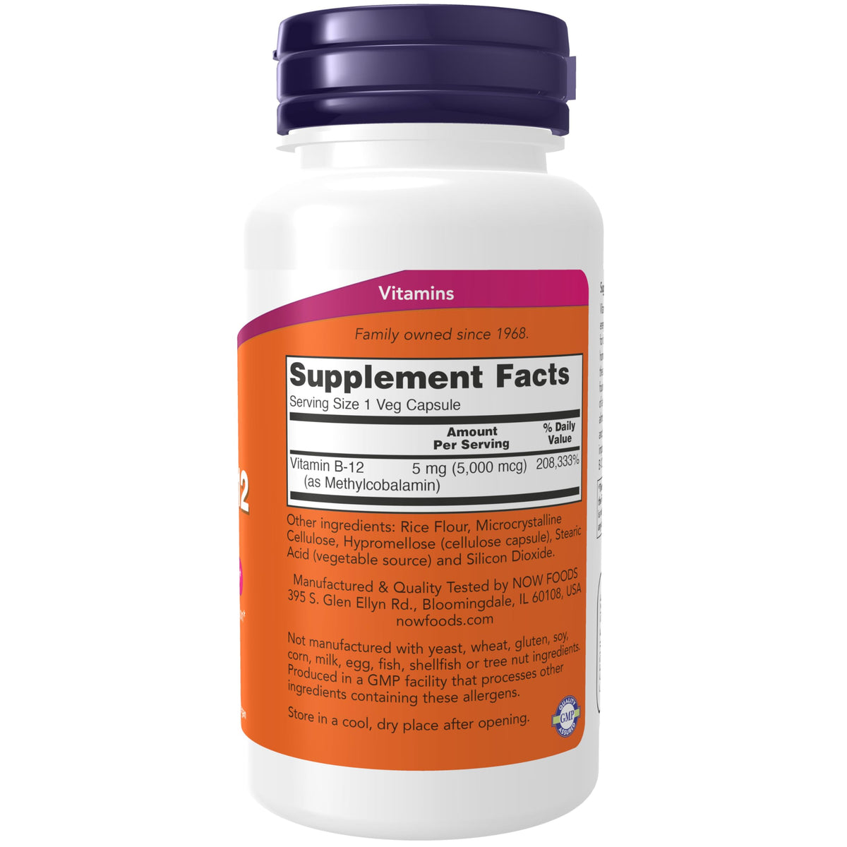 NOW Methyl B-12 5000mcg Vegetarian Capsules - 90 Count - image 2