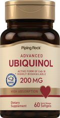 Piping Rock Ubiquinol 200mg - 60 Softgels