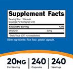 Nutricost Melatonin 20mg - 240 Capsules - image 2