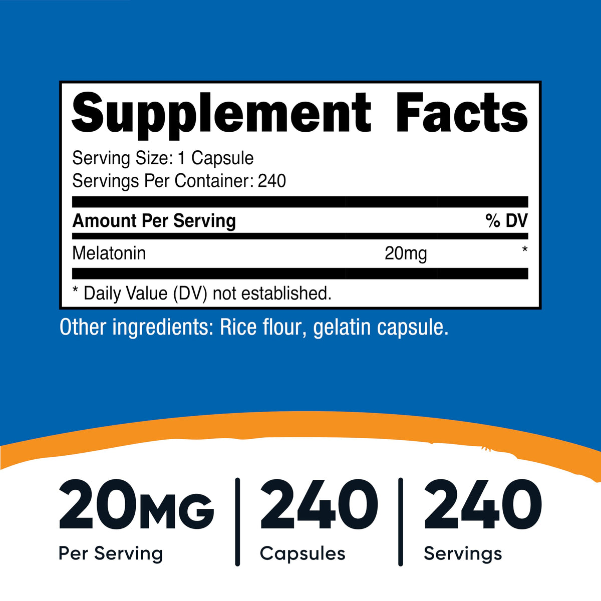 Nutricost Melatonin 20mg - 240 Capsules - image 2