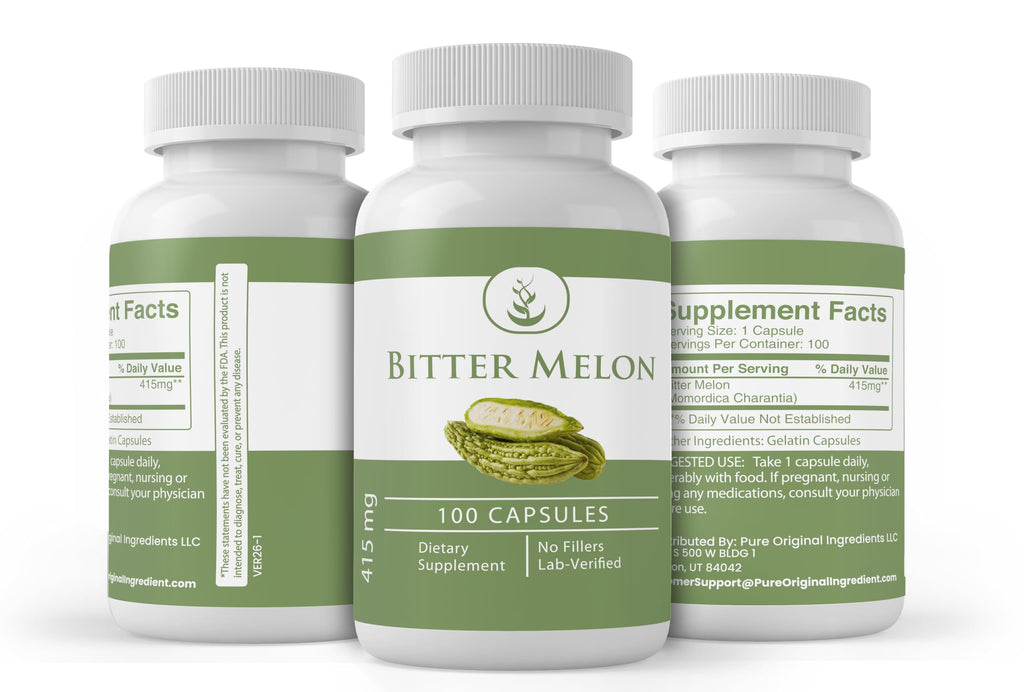 PURE ORIGINAL INGREDIENTS Bitter Melon Extract - 100 Capsules - image 4