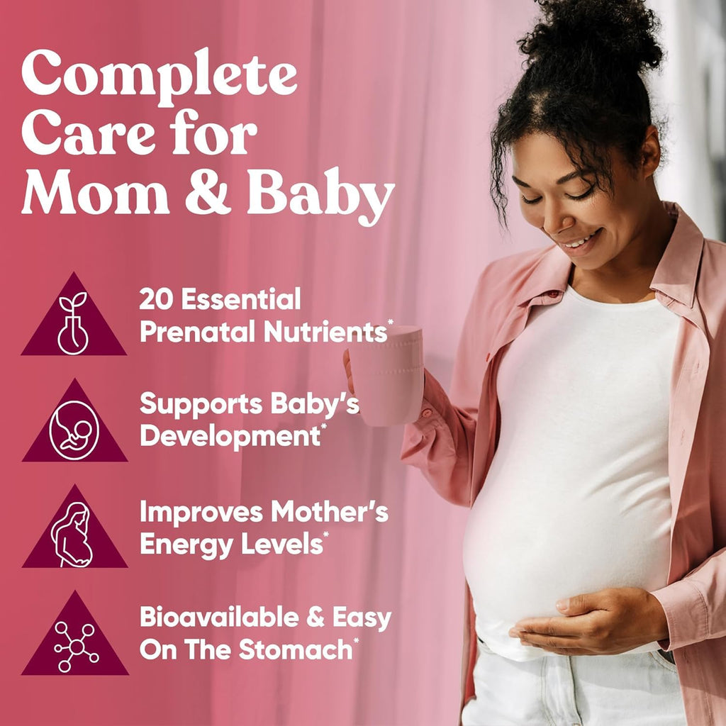 Eu Natural Glow Prenatal Vitamins with Folate & DHA - 60 Vegetarian Capsules - image 2