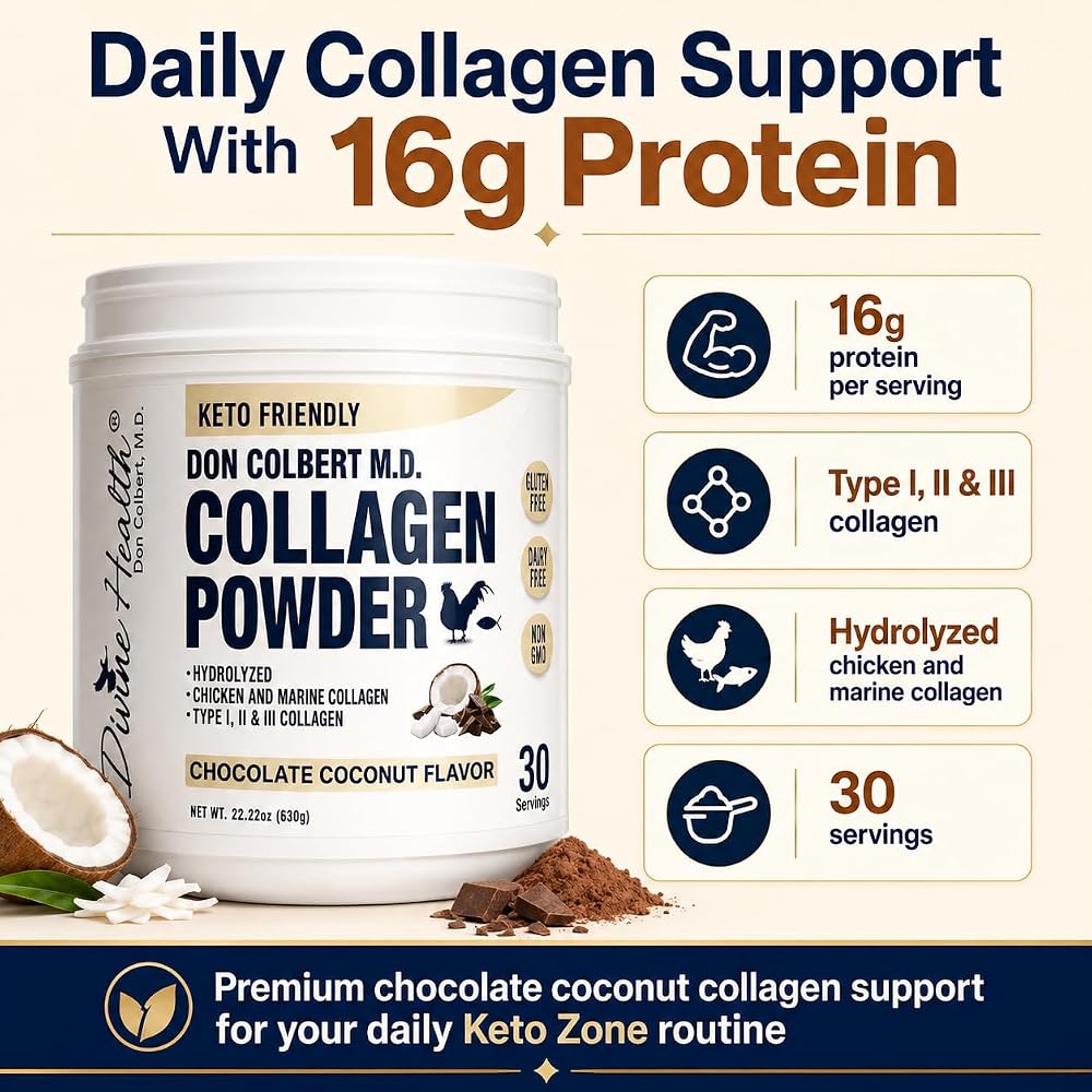 Divine Health Dr. Colbert Hydrolyzed Collagen Powder - 30 Servings - image 3