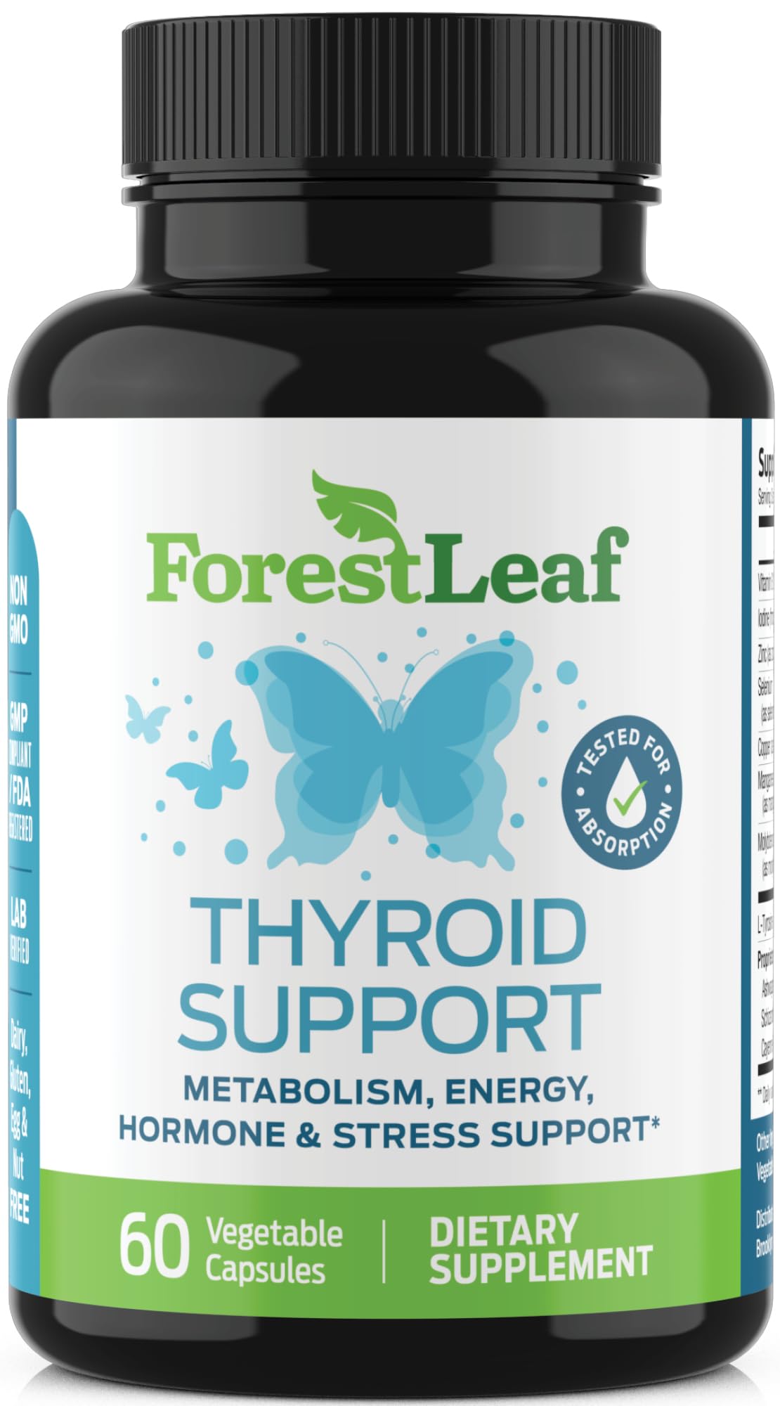 ForestLeaf Thyroid Support with Iodine - 60 Vegetarian Capsules - image 6