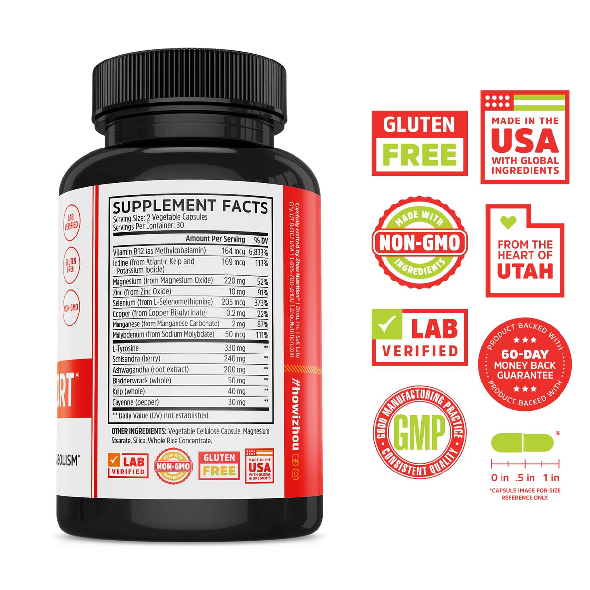 ZHOU Thyroid Support Supplement - 60 Vegetarian Capsules - image 2