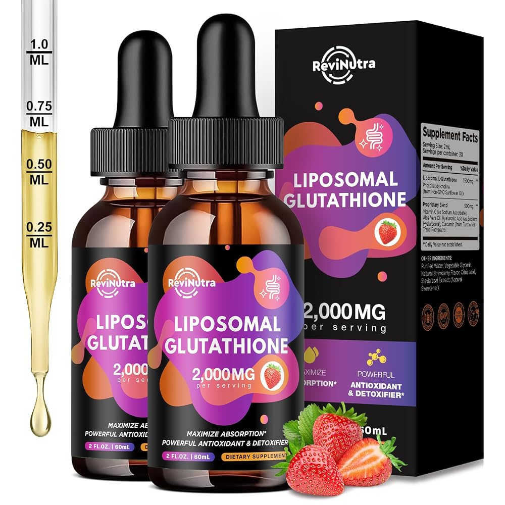 ReviNutra Liposomal Glutathione Supplement - 2000mg Glutathione