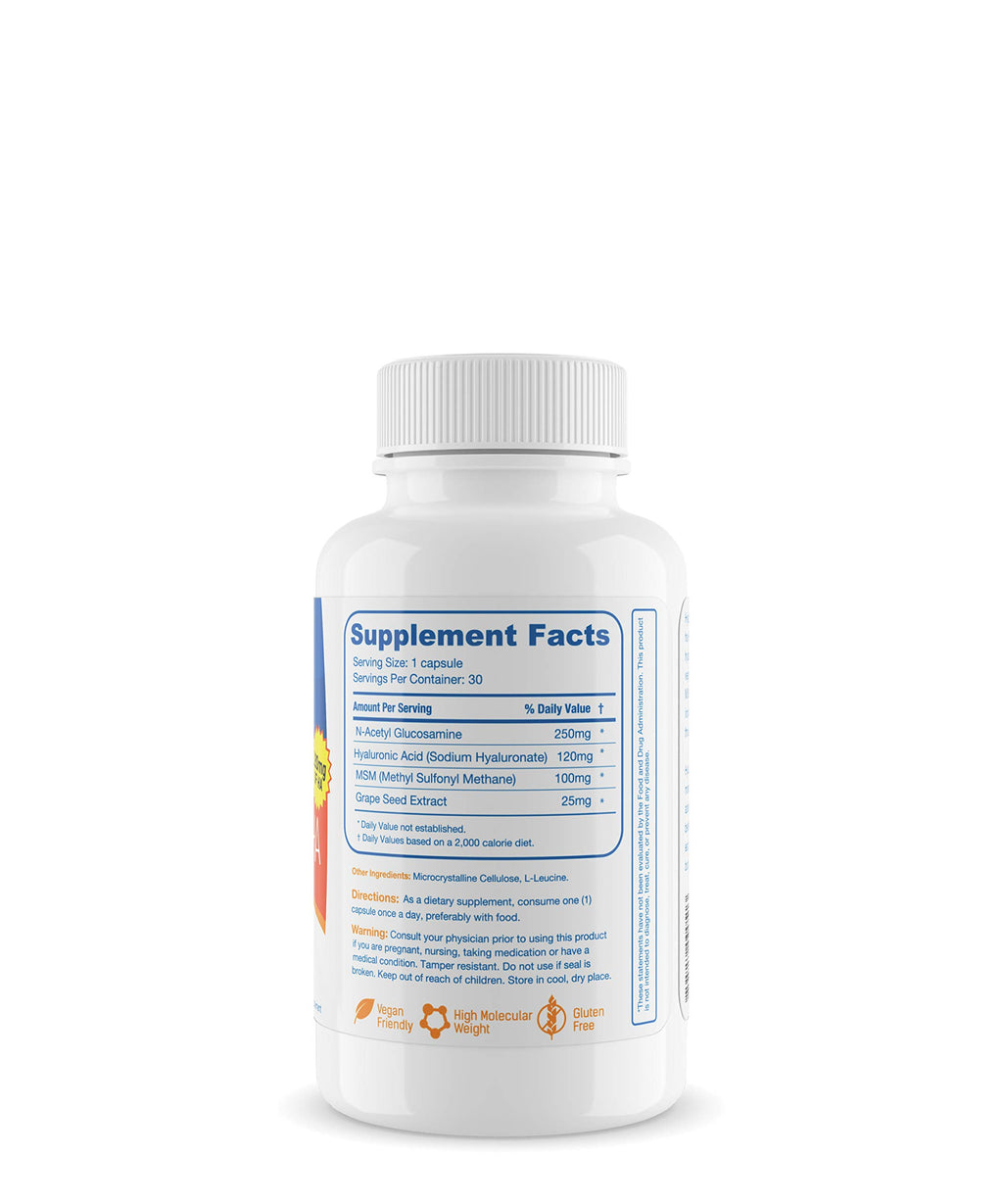 Hyalogic Hyaluronic Acid 120 mg Capsules with Glucosamine & MSM - 30 Count - image 2