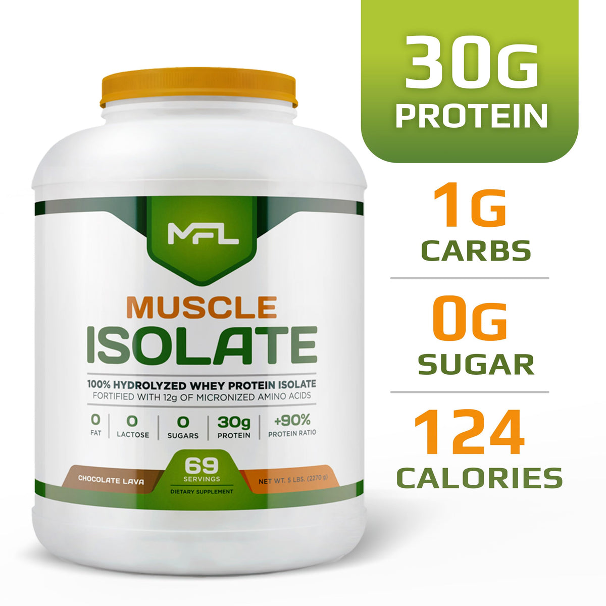 MUSCLE FOOD LABS MFL 100% Isolate Protein l 30g of Protein l 12g