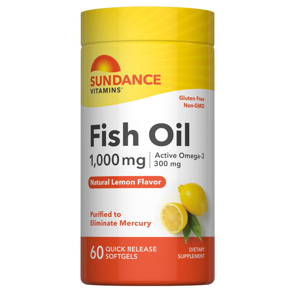 Sundance Fish Oil Omega 3 Supplement 1000mg - 60 Softgels