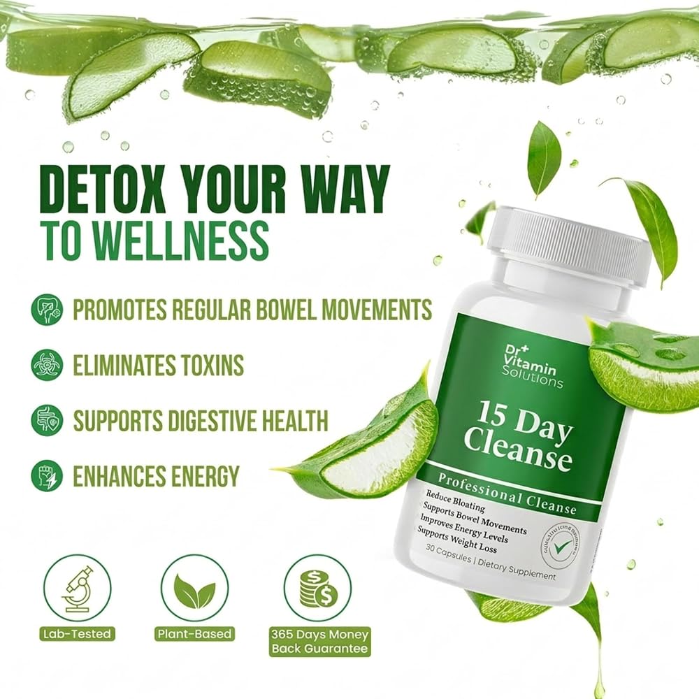 DR VITAMIN SOLUTIONS 15 Day Gut Cleanse Detox for Women and Men