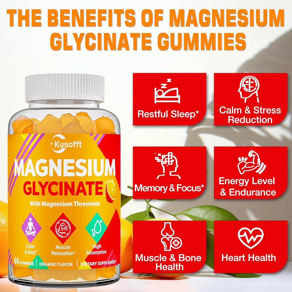 Kusofft Magnesium Glycinate Gummies 1500mg - 60 Gummies - image 3